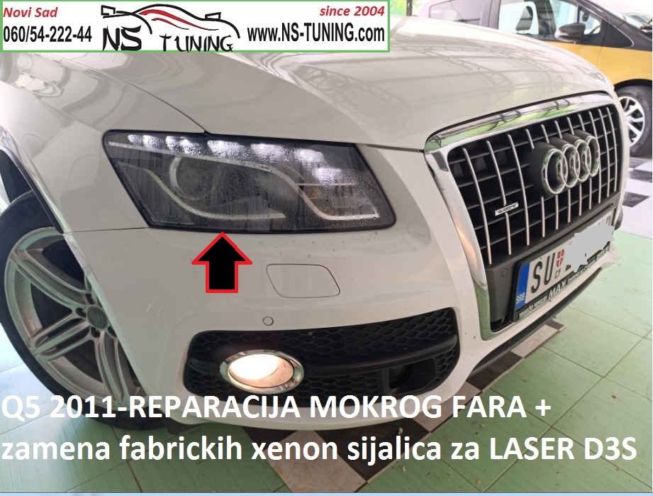 audi q5 2010 2011 mokar far reparacija servis farova novi sad led laser d3s sijalica